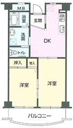 ライフサポート貴ヶ丘部屋間取りBタイプ