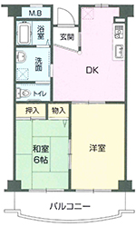 ライフサポート貴ヶ丘の部屋間取りCタイプ